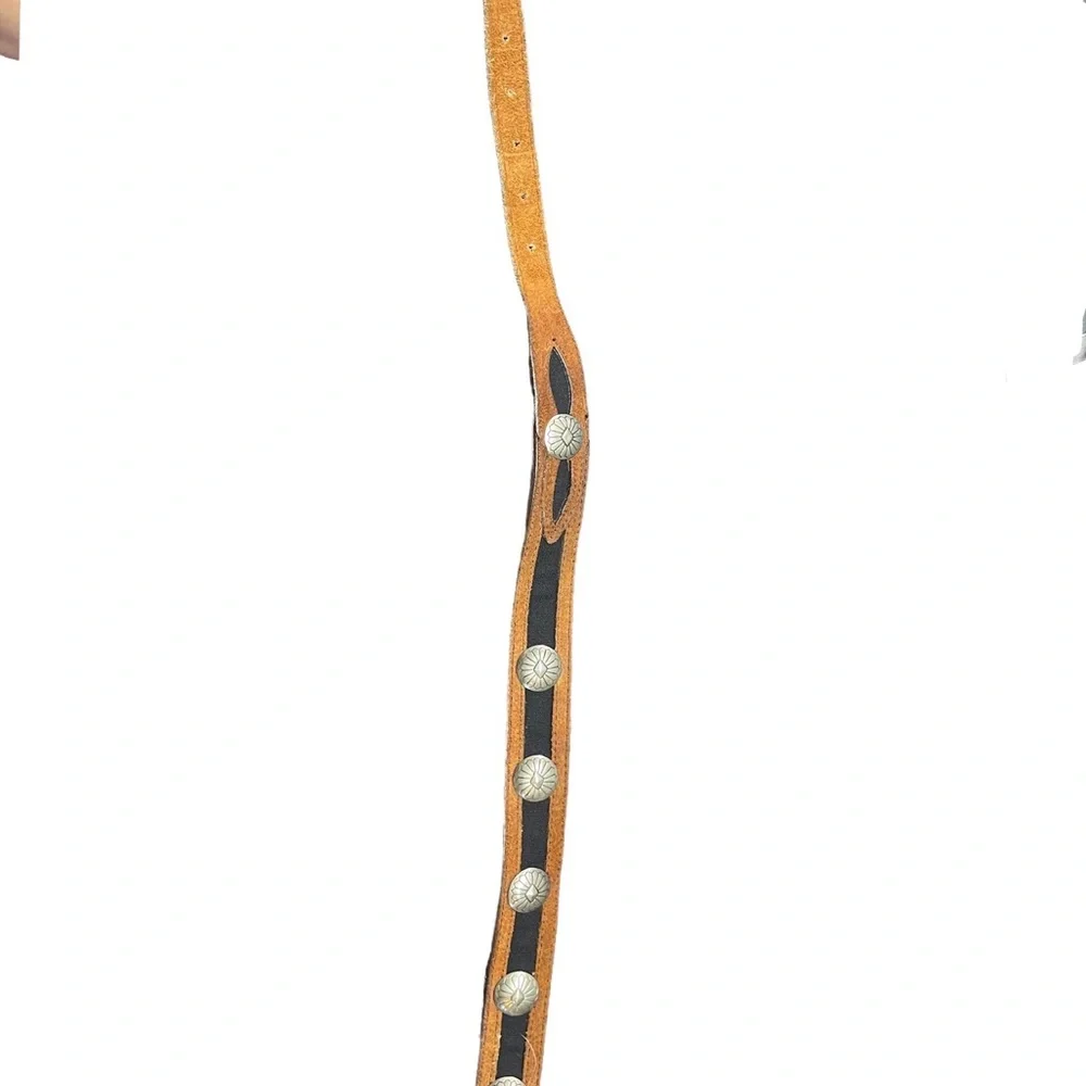 Amazing black and brown concho silver waist belt